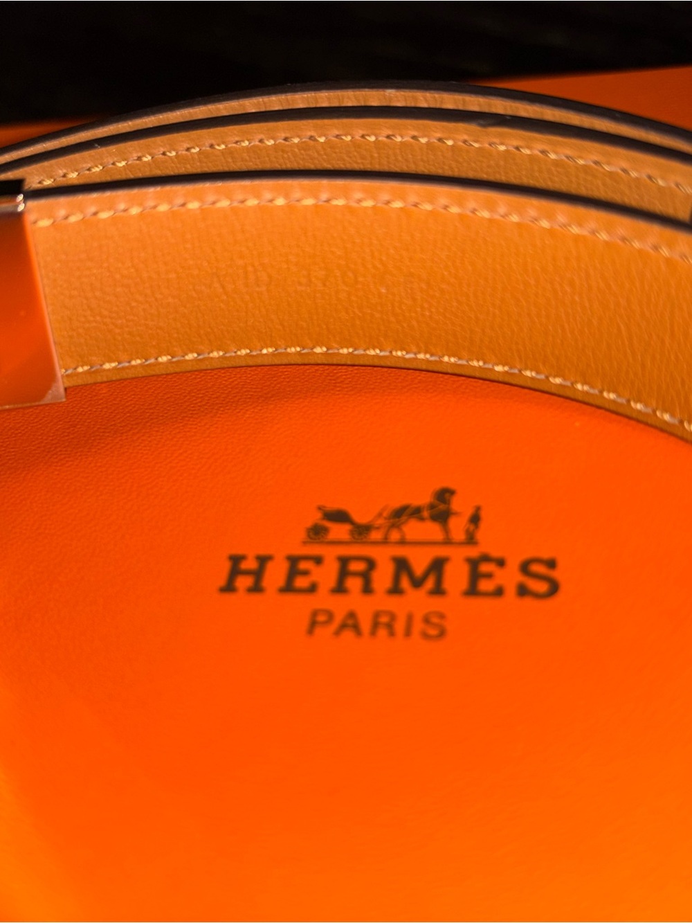 Hermes Light Blue Leather Double-Sided Belt with Silver Lock - Picture 4 of 5